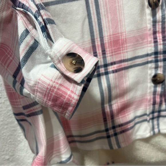 Pink and White Plaid Button-Up Shirt‎ - Picture 10 of 16